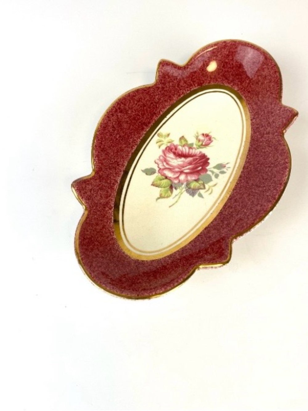 Wade England Dish with Pink and Gold Floral Motif